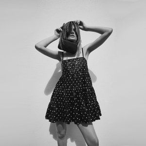 NWT Zara sequin polka dot baby doll mini holiday dress